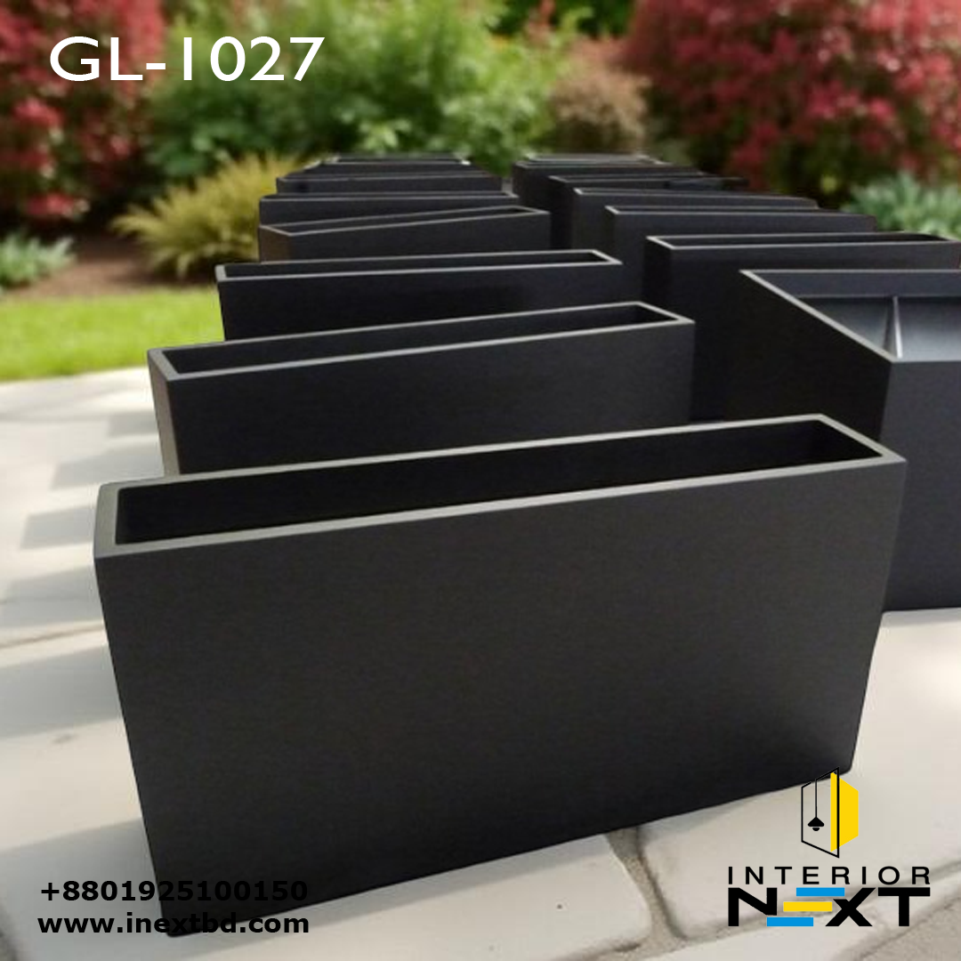 Modern Rectangular Garden Planter - Sleek Black Design | Outdoor Long ...
