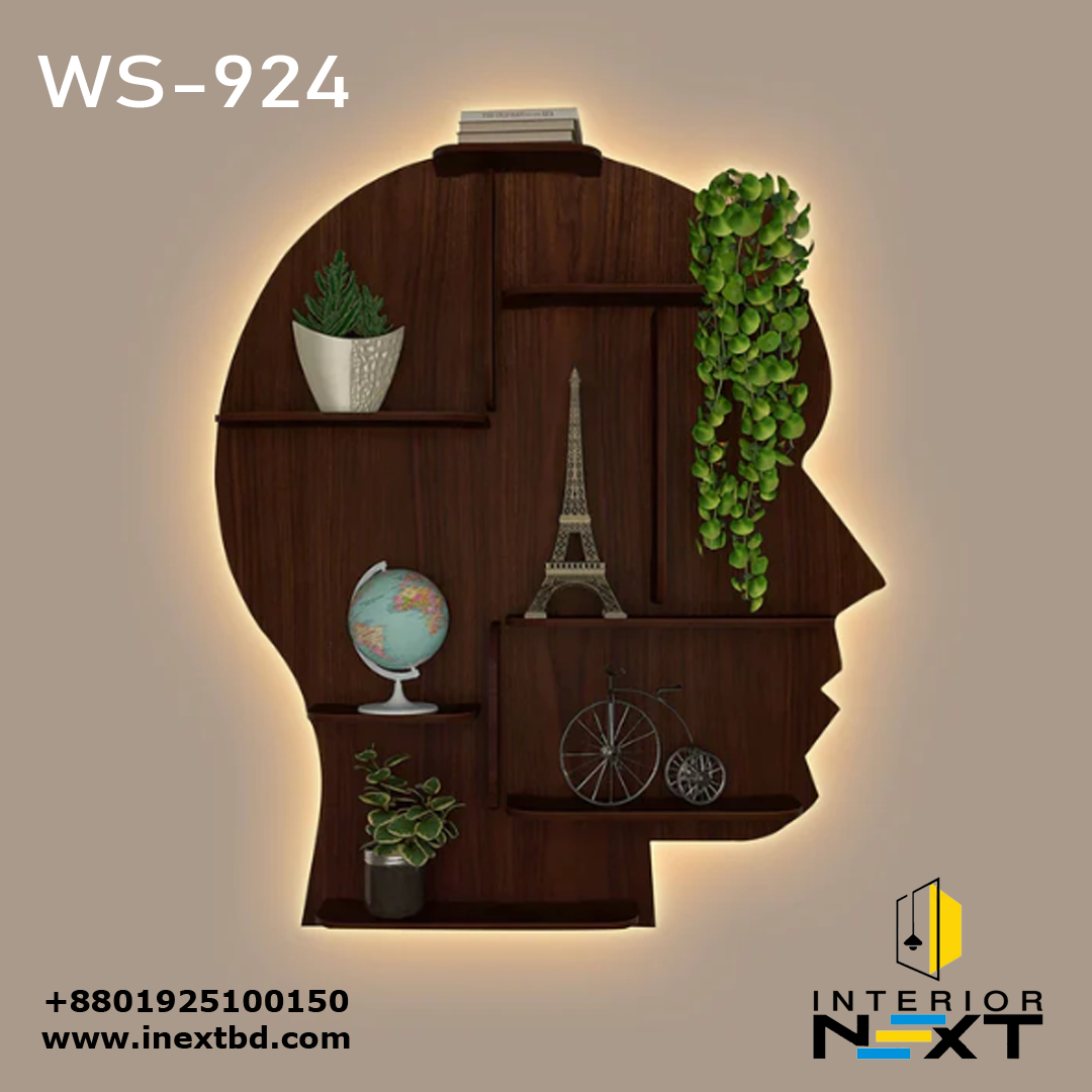 Man Backlit Wooden Wall Shelf