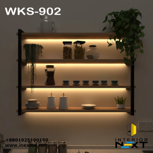 Modern Backlit Wooden Wall Shelf